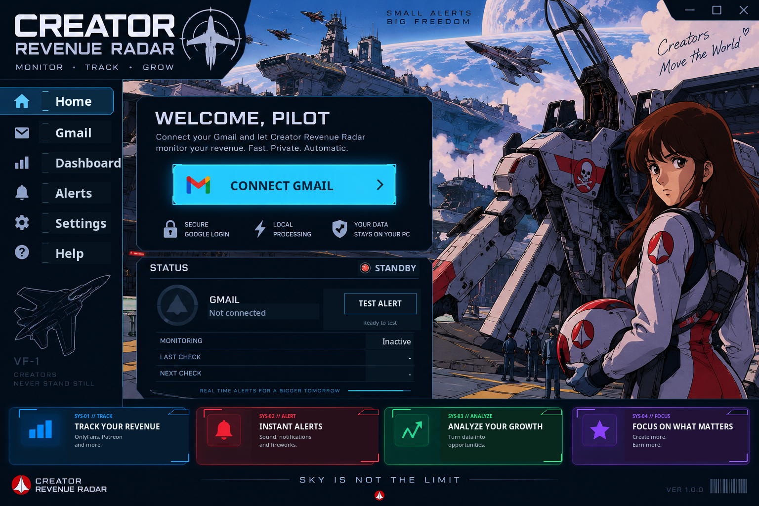 Creator Revenue Radar application interface